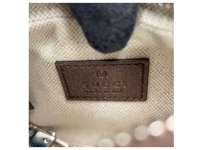 Mini borsa a mano in pelle Gucci Micro GG Attache Marrone - vista 12