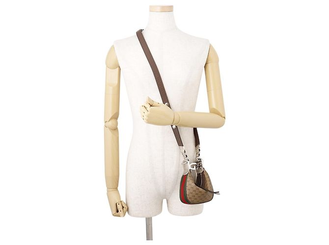 Mini borsa a mano in pelle Gucci Micro GG Attache Marrone - vista 5