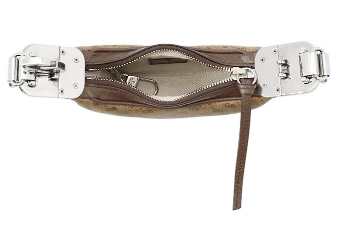 Mini borsa a mano in pelle Gucci Micro GG Attache Marrone - vista 7