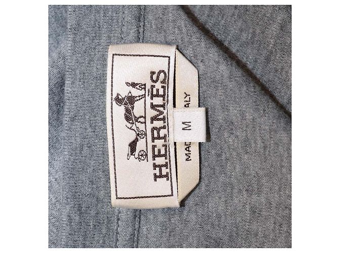 Hermès T-shirt Hermes Gris Cotton H Puzzle Grigio - vista 5