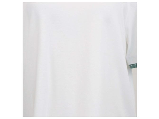 Hermès T-shirt a maniche corte Hermes in piqué di cotone bianco Sellier - vista 4