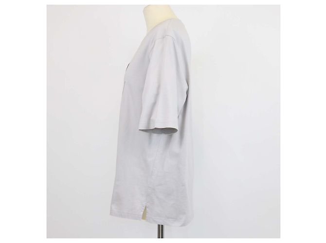 Hermès T-Shirt Hermes Light Grey Cotton Etrier en Fragments - vista 2