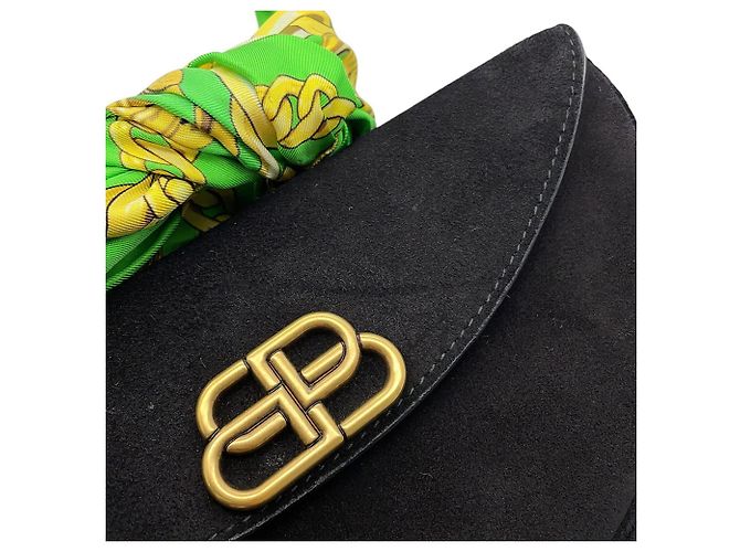 Borsa Balenciaga Opera Nero Verde - vista 7