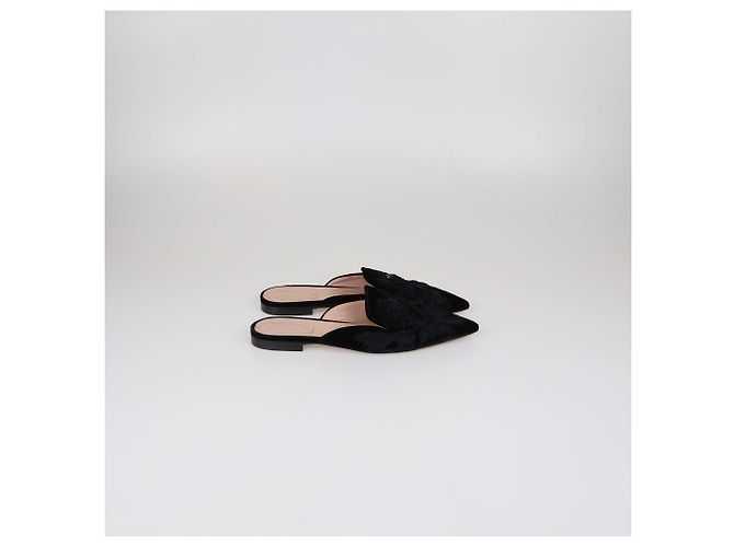 Mules basse Mia in velluto nero ricamato Alberta Ferretti - vista 3