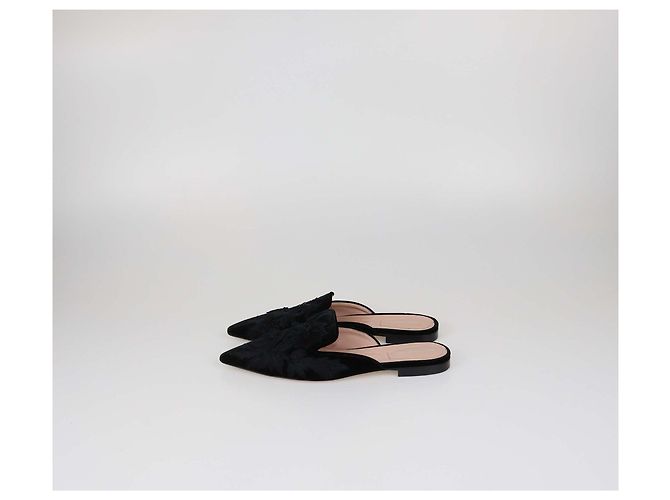 Mules basse Mia in velluto nero ricamato Alberta Ferretti - vista 4