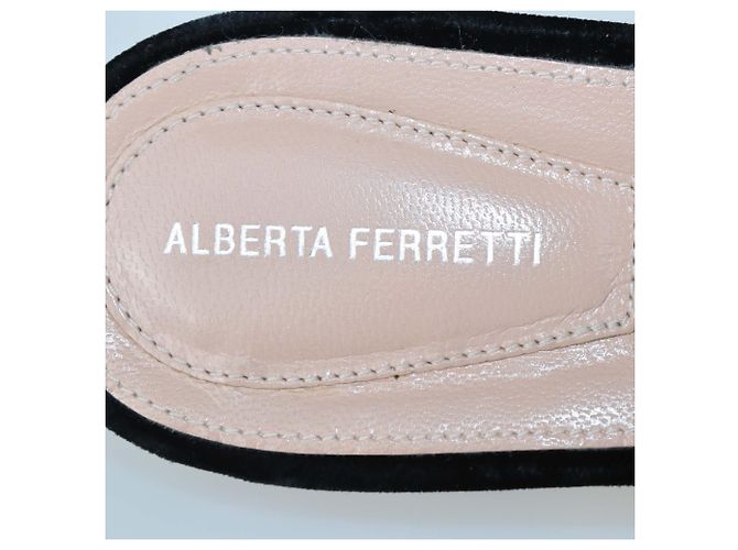 Mules basse Mia in velluto nero ricamato Alberta Ferretti - vista 6