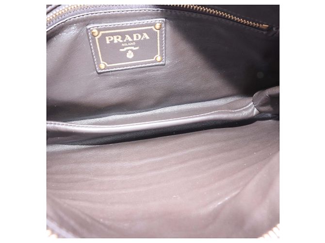 Pouch con zip Prada in alligator verde oliva - vista 6