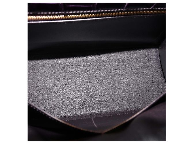 Hermès Borsa Kelly Sellier 28 Hermes in Coccodrillo Porosus Amethyst con Hardware Oro Porpora - vista 6