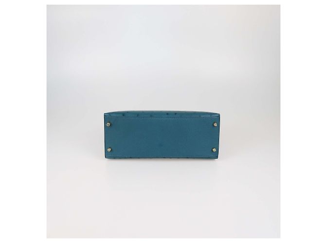 Hermès Borsa Kelly Sellier 28 Hermes Bleu Roi in Struzzo con Hardware Gold - vista 4