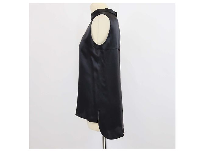 Túnica sin mangas de seda negra Chanel Negro - vista 2