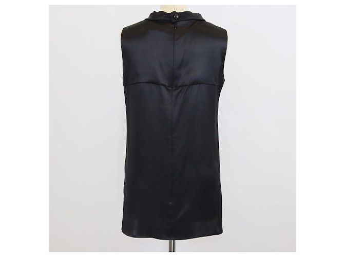 Túnica sin mangas de seda negra Chanel Negro - vista 3