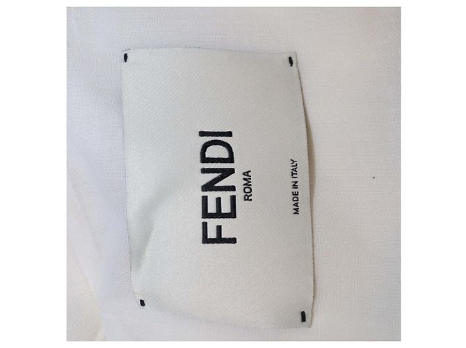 Fendi Off White Linen Silk Blend Double Breasted Vest Eggshell - view 5