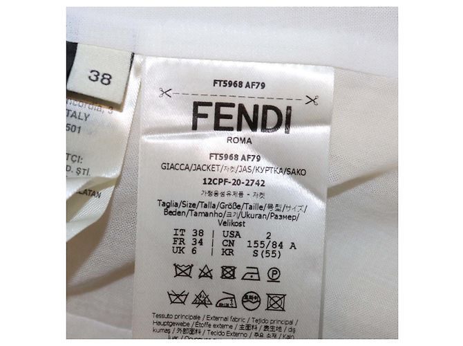 Fendi Off White Linen Silk Blend Double Breasted Vest Eggshell - view 6