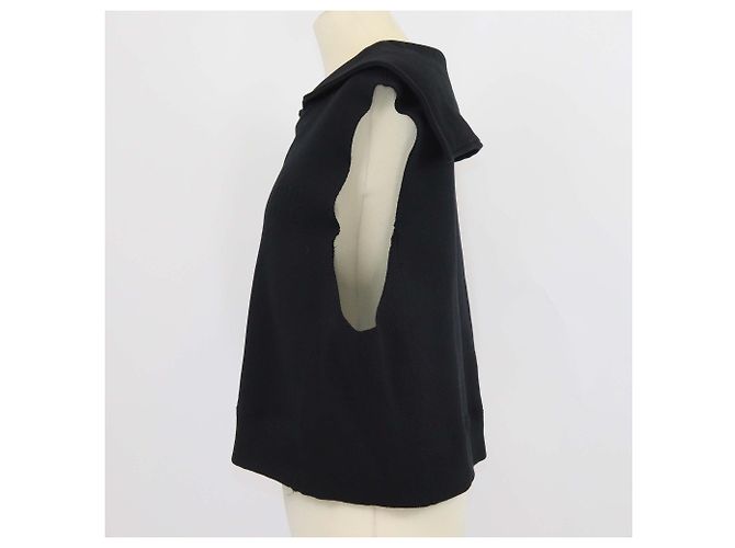 Sudadera sin mangas Miu Miu de tejido polar de algodón negro - vista 2