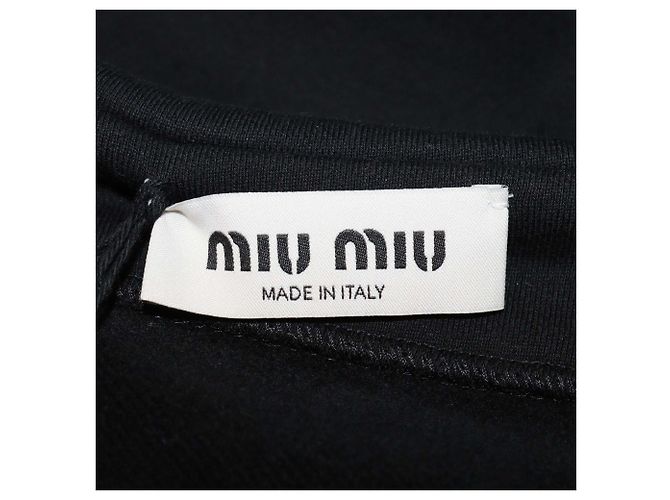 Sudadera sin mangas Miu Miu de tejido polar de algodón negro - vista 5