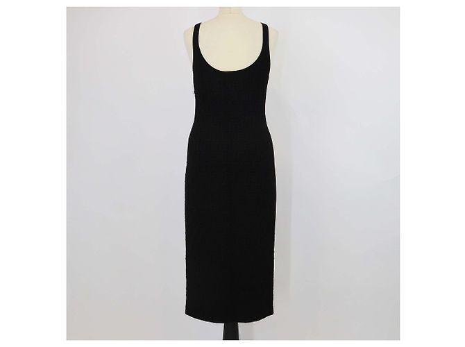 Fendi Black FF Zucca Monogram Sleeveless Midi Dress - view 3