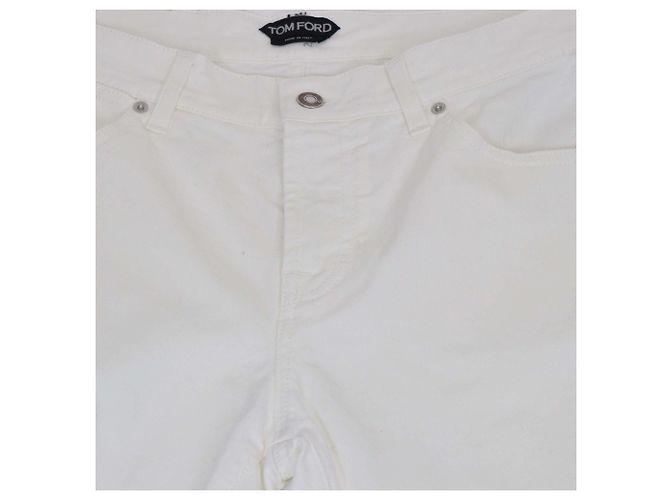 Pantalones Tom Ford de denim blanco de pierna recta - vista 4