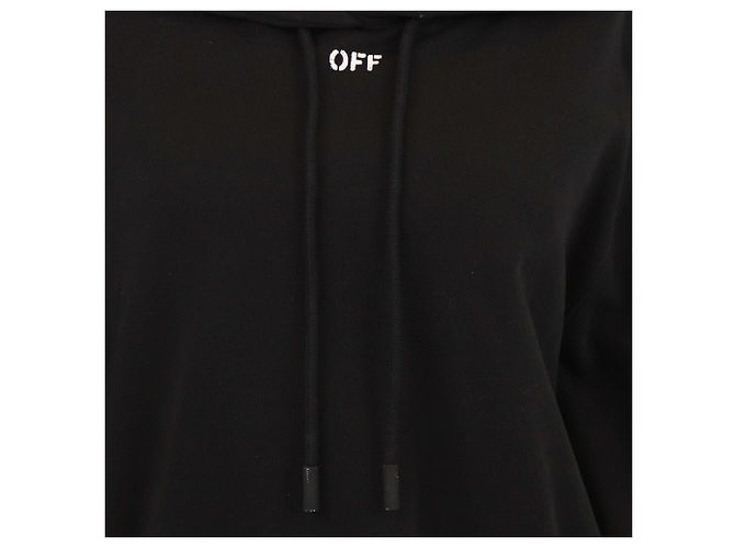 Off White Sudadera corta Off-White de algodón negro con estampado de logo - vista 4