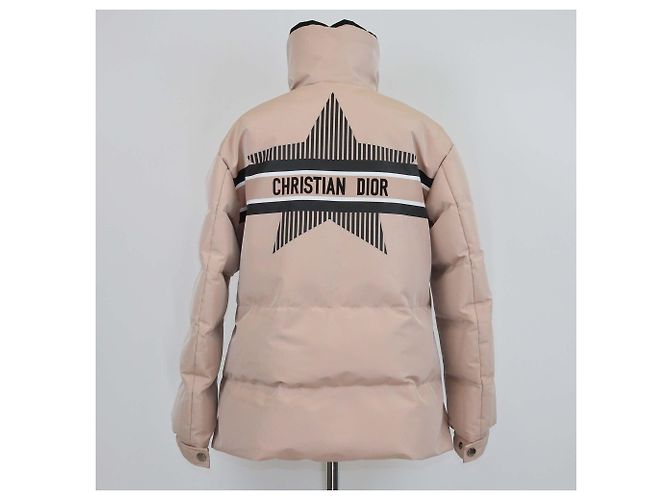 Christian Dior Nude Polyester-Taft Dior Alps Gürtel-Pufferjacke Fleisch - Ansicht 3