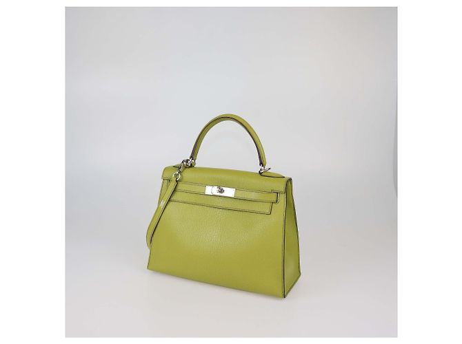 Hermès Borsa Kelly Sellier 28 Hermes in pelle Chevre Mysore Vert Anise con hardware Palladium - vista 2