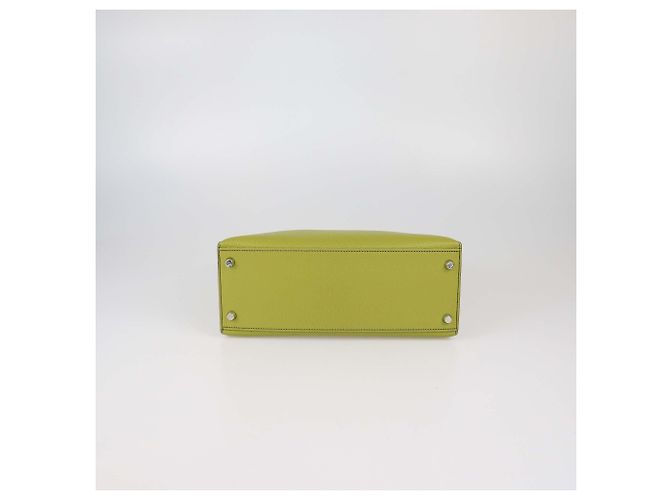 Hermès Borsa Kelly Sellier 28 Hermes in pelle Chevre Mysore Vert Anise con hardware Palladium - vista 4