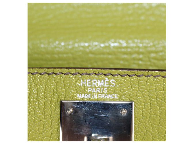 Hermès Borsa Kelly Sellier 28 Hermes in pelle Chevre Mysore Vert Anise con hardware Palladium - vista 5