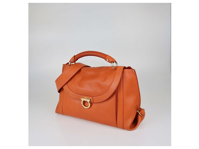 Borsa Sofia in pelle arancione Salvatore Ferragamo - vista 2
