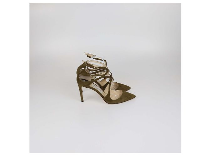 Décolleté Lancer in camoscio verde oliva Jimmy Choo - vista 3