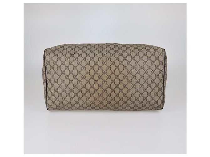 Borsa Duffle Gucci in Tela GG Supreme Marrone Scuro/Beige - vista 4