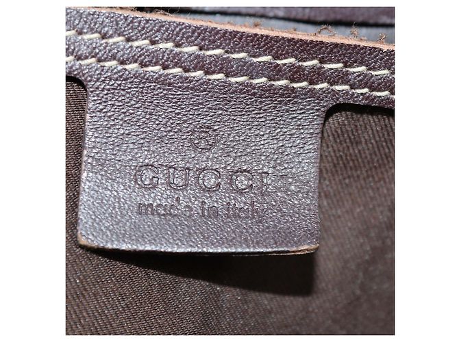 Borsa Duffle Gucci in Tela GG Supreme Marrone Scuro/Beige - vista 5