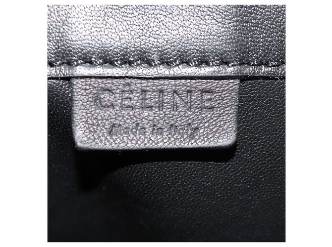 Céline Celine Vertical Cabas Tote aus schwarzem Leder mit Blumenprint - Ansicht 5