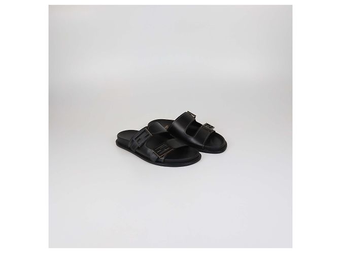 Ciabatte Fendi in pelle nera Nero - vista 2