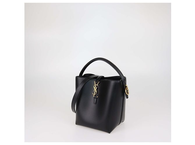 Saint Laurent Borsa Secchiello Small Le 37 in pelle nera Nero - vista 2