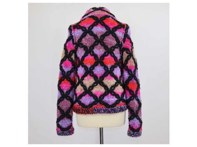 Chanel Multicolor Blend Viscose Boa Blouson Zip Jacket Mehrfarben - Ansicht 3
