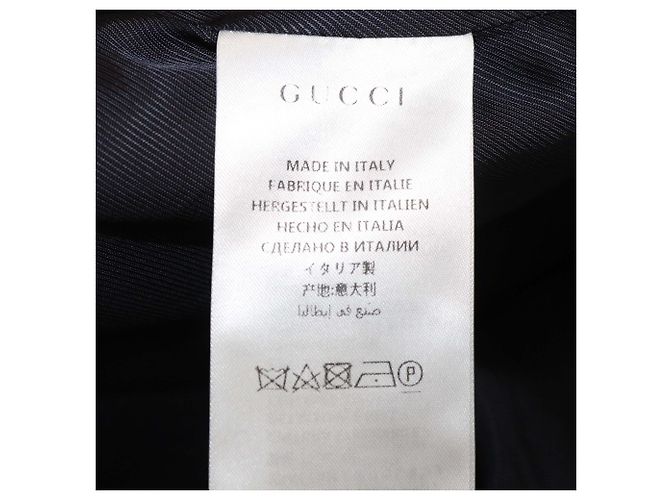 Abrigo con cinturón Rajah de lana azul marino Gucci - vista 6