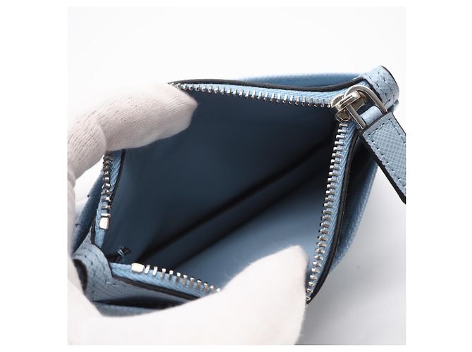 Portacarte Prada Saffiano Triangle 2MC084 Blu Uomo - vista 10