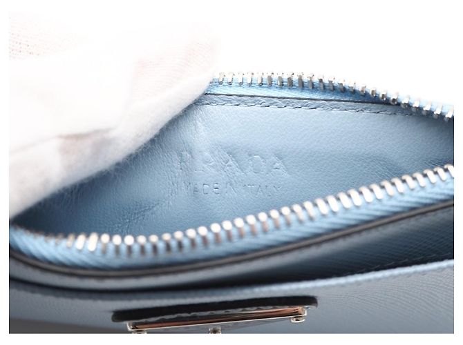 Portacarte Prada Saffiano Triangle 2MC084 Blu Uomo - vista 13