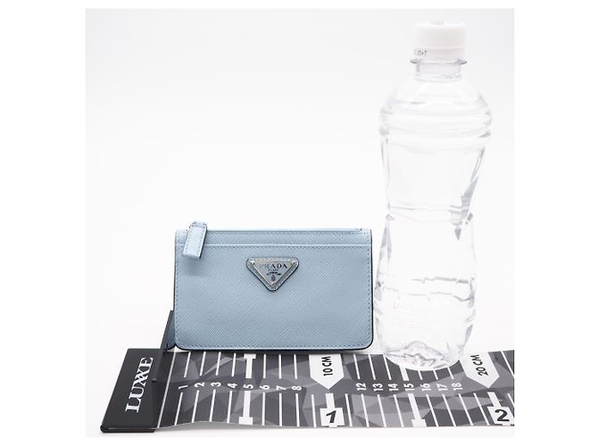 Portacarte Prada Saffiano Triangle 2MC084 Blu Uomo - vista 3