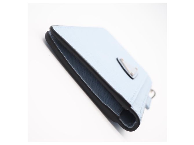 Portacarte Prada Saffiano Triangle 2MC084 Blu Uomo - vista 8
