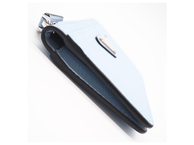 Portacarte Prada Saffiano Triangle 2MC084 Blu Uomo - vista 9