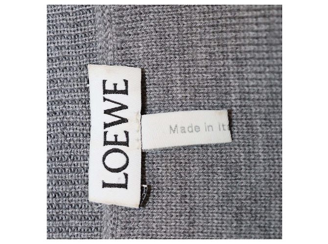 Loewe grauer Crop-Pullover aus Wolle mit geprägtem Anagram - Ansicht 5