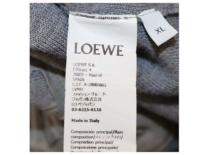 Loewe grauer Crop-Pullover aus Wolle mit geprägtem Anagram - Ansicht 6