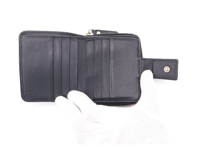 GUCCI MicroGuccissima Bi-fold Compact Wallet Black - view 11
