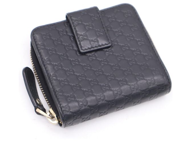 GUCCI MicroGuccissima Bi-fold Compact Wallet Black - view 4