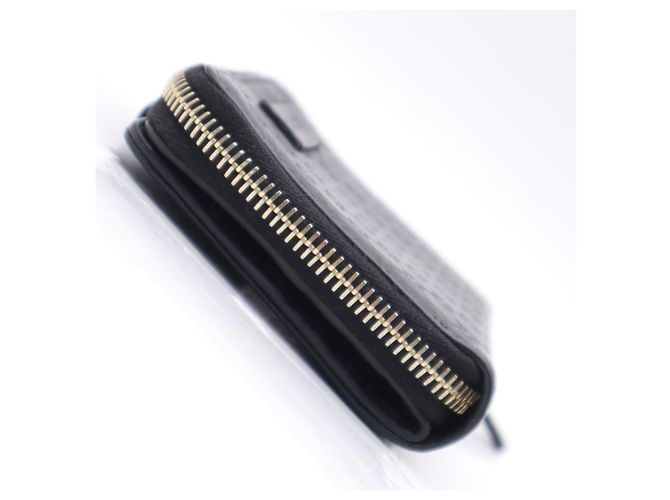 GUCCI MicroGuccissima Bi-fold Compact Wallet Black - view 6