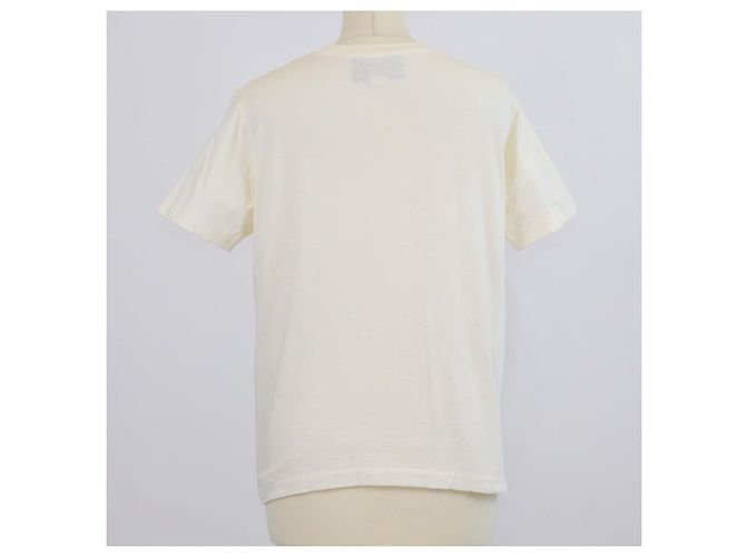 T-shirt Gucci creme de algodão com patch de cão e cristais Cru - vista 3