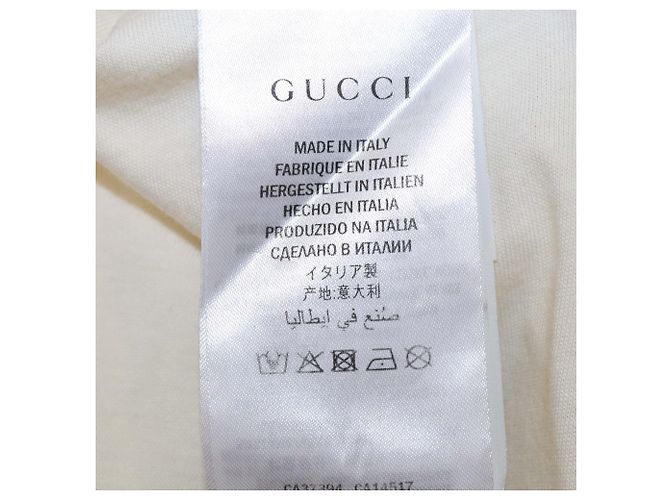 T-shirt Gucci creme de algodão com patch de cão e cristais Cru - vista 6