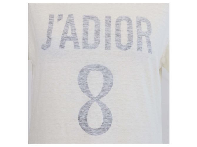 Camiseta Christian Dior de algodón Off White con estampado J'Adior 8 Blanco roto - vista 4