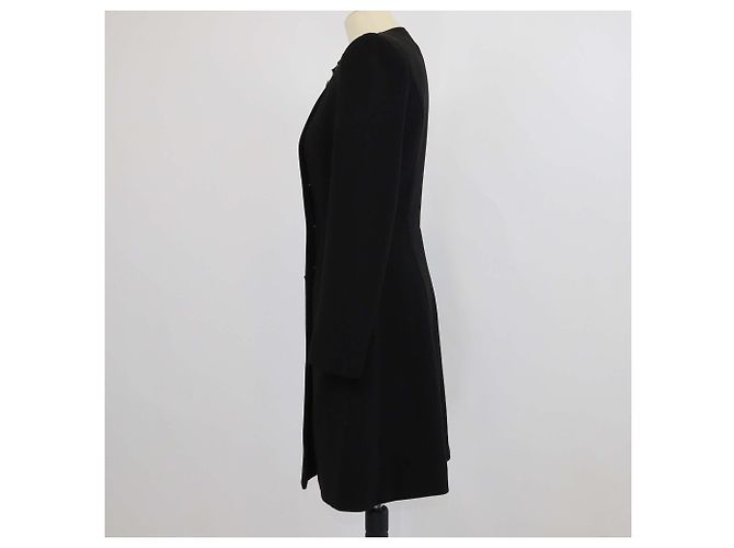 Manteau en jersey noir avec détails à lacets Elisabetta Franchi - vue 2