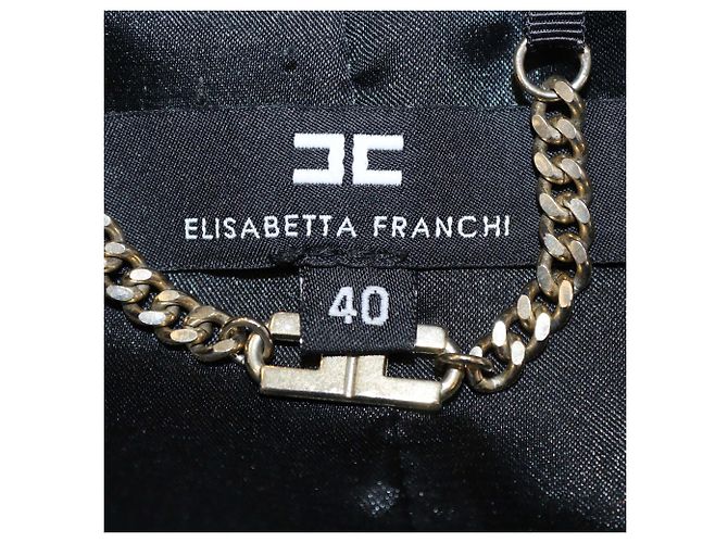 Manteau en jersey noir avec détails à lacets Elisabetta Franchi - vue 5